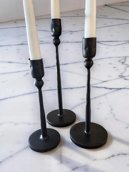 Black Iron Candle Sticks - Set of 3