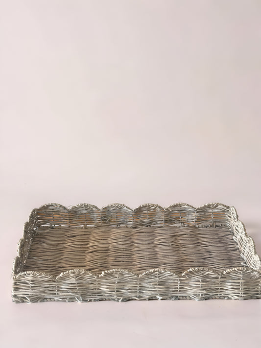 Grey Wash Willow Tray