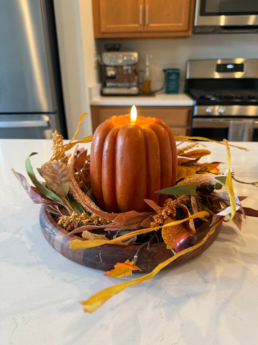 Orange Pumpkin Candle -6.5''