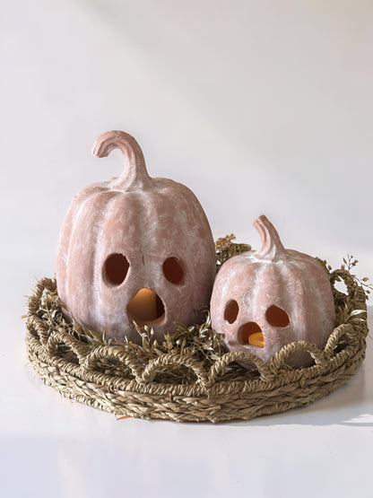 Terracotta Ghost Face Pumpkin - 12''