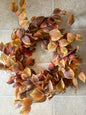 Golden Yellow and Rust Birch Leaves Wreath