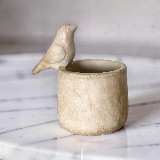 Beige Bird on Planter