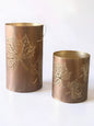 Bronze Leaf Lanterns -Set of 2
