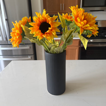 Black Lined Vase- 10.6”