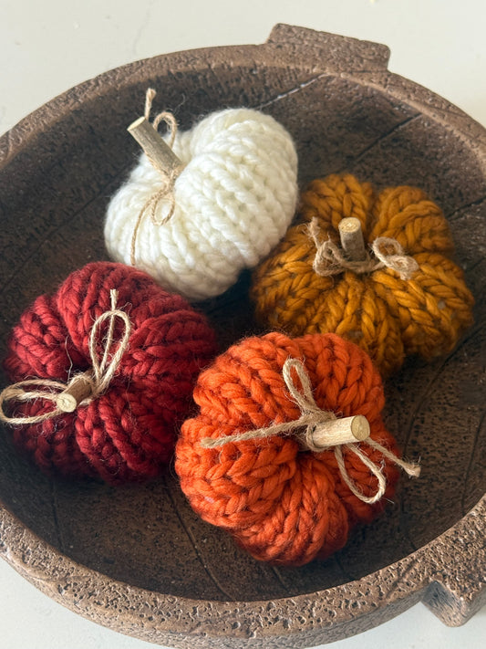 Sweater Knit Mini Pumpkins Set of 4