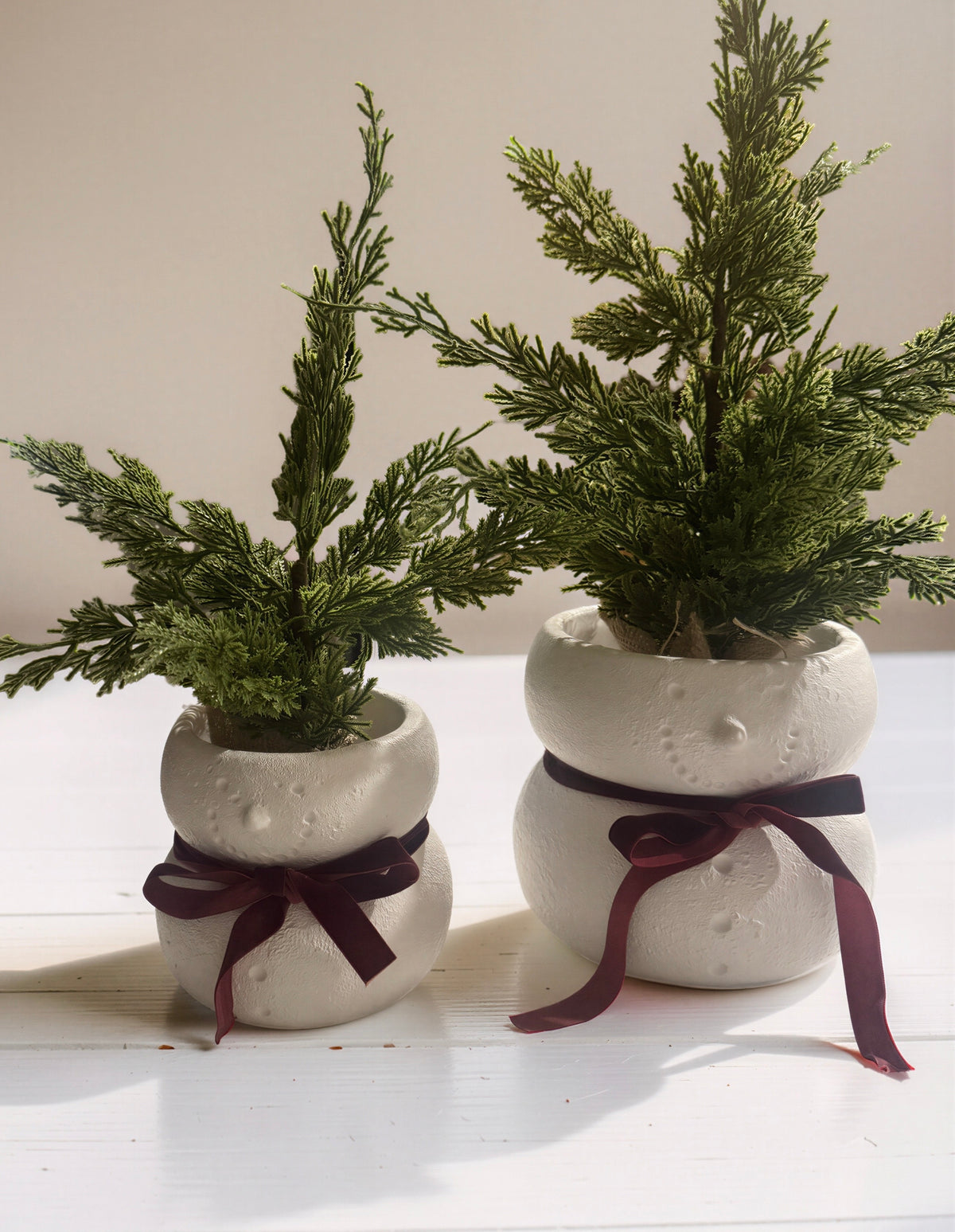 Cement Snowman Planter