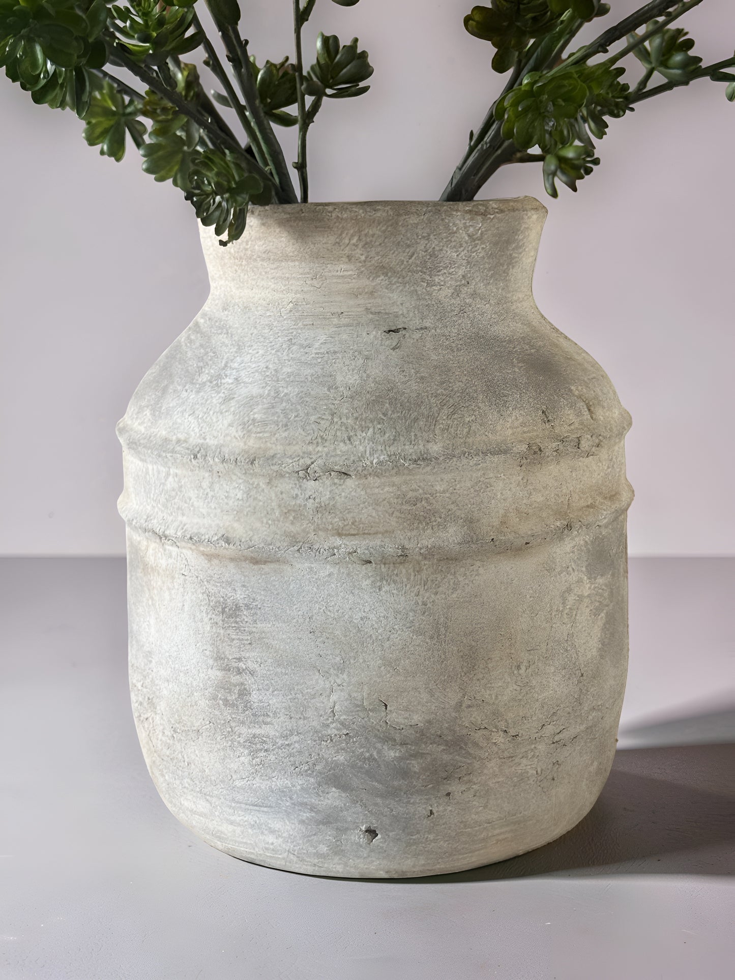 Antique Taupe Terracotta Jug Vase