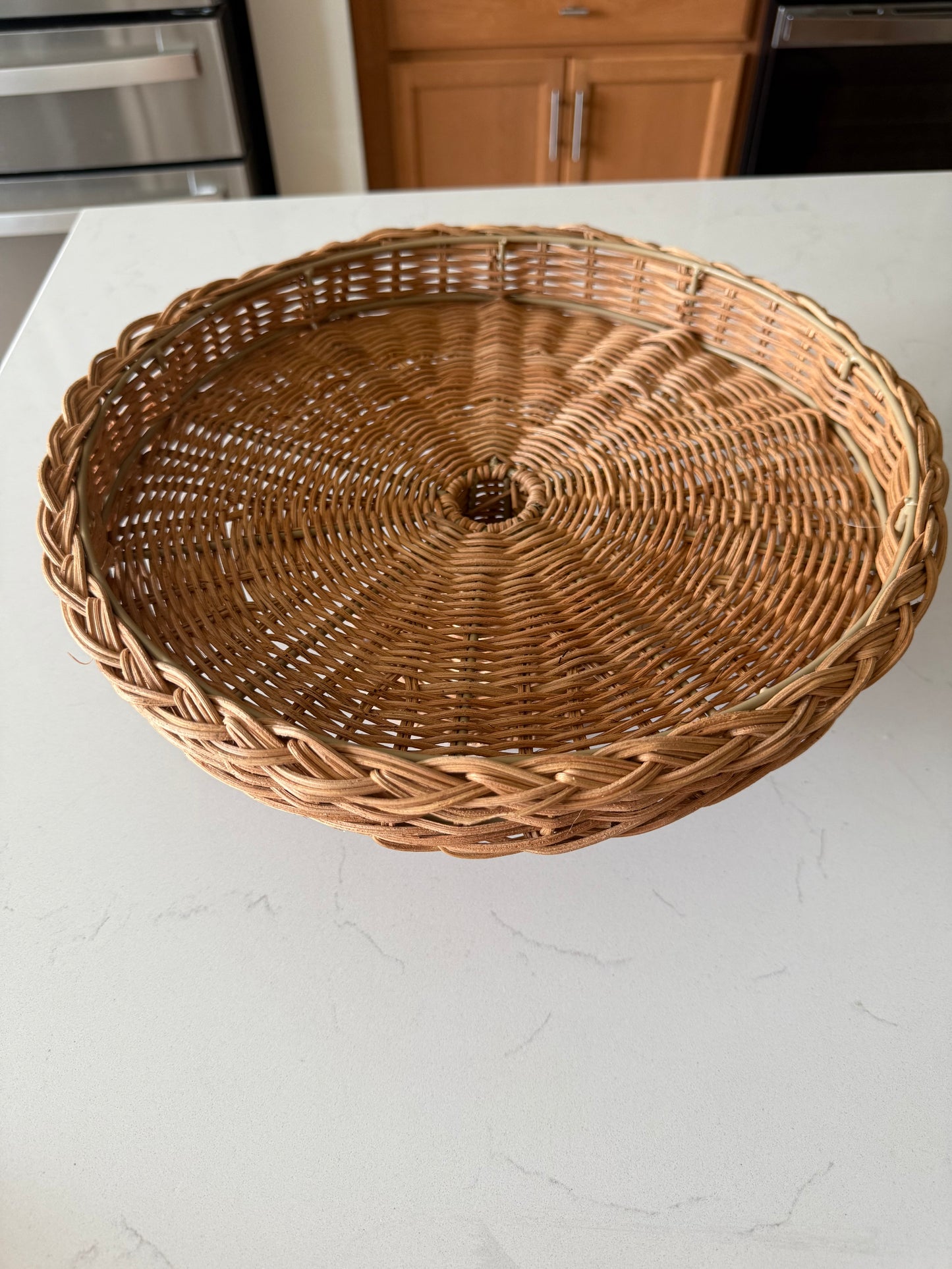 Woven Rattan Pedestal