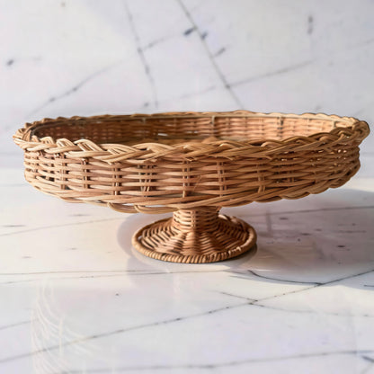 Woven Rattan Pedestal