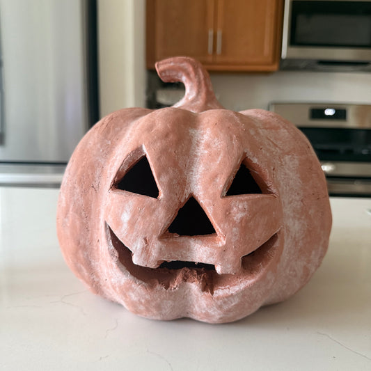 Terracotta Jack O Lantern -9''