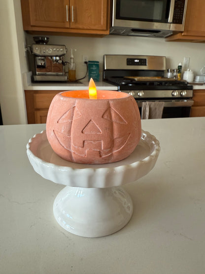 Orange Jack O Lantern Candle