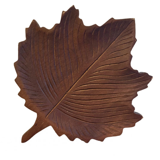 Wood Carved Leaf Tray