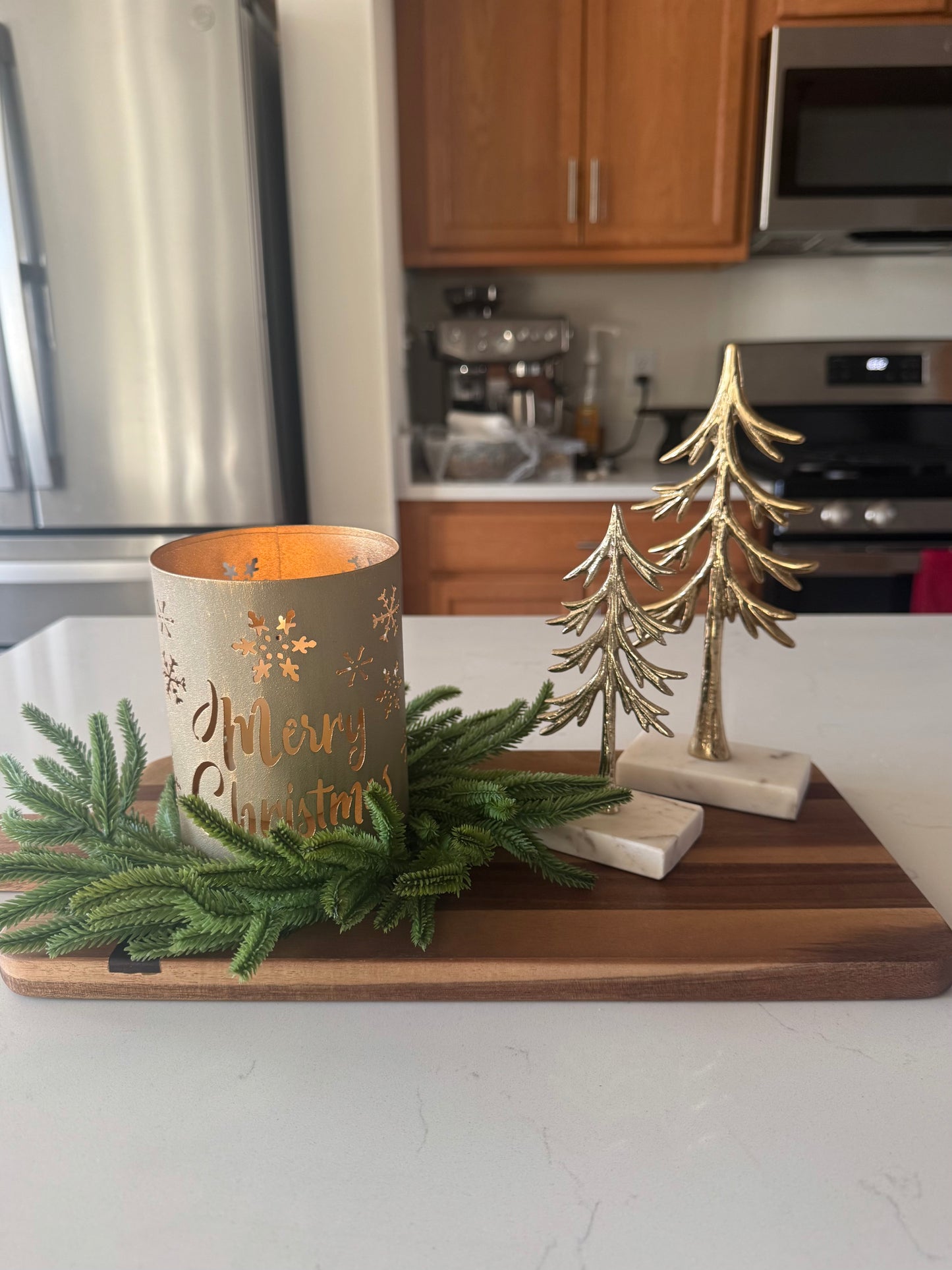 Metal Tree on Marble Base