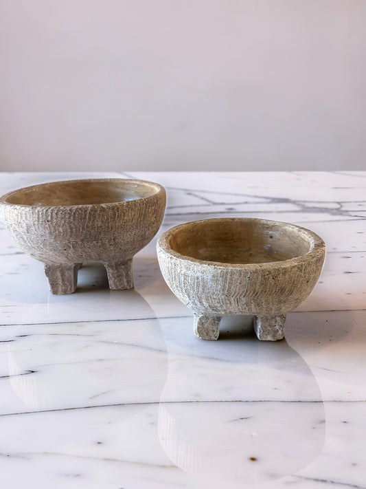 Natural Beige Raised Terracotta Bowl