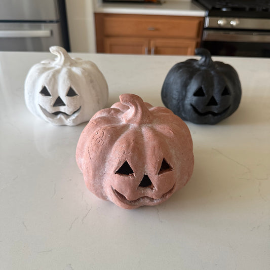 Terracotta Mini Jack O Lanterns - 6.5''