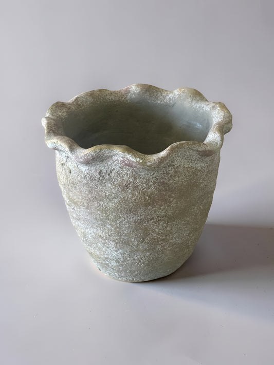 Copper Ruffle Edge Planter