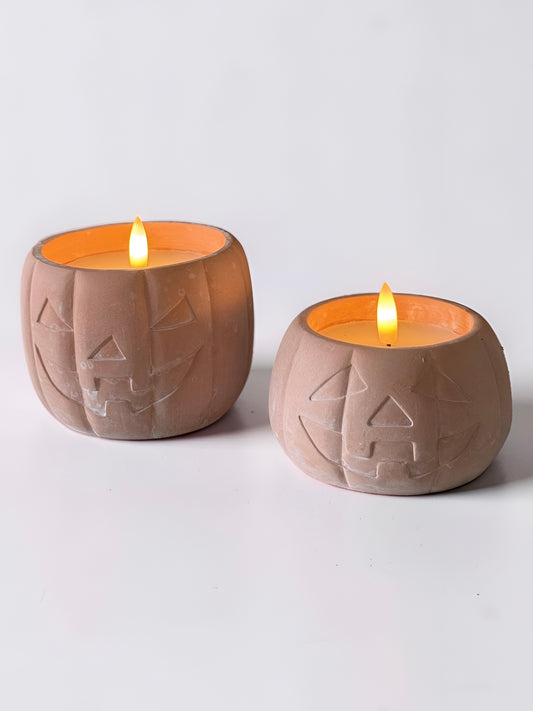Orange Jack O Lantern Candle