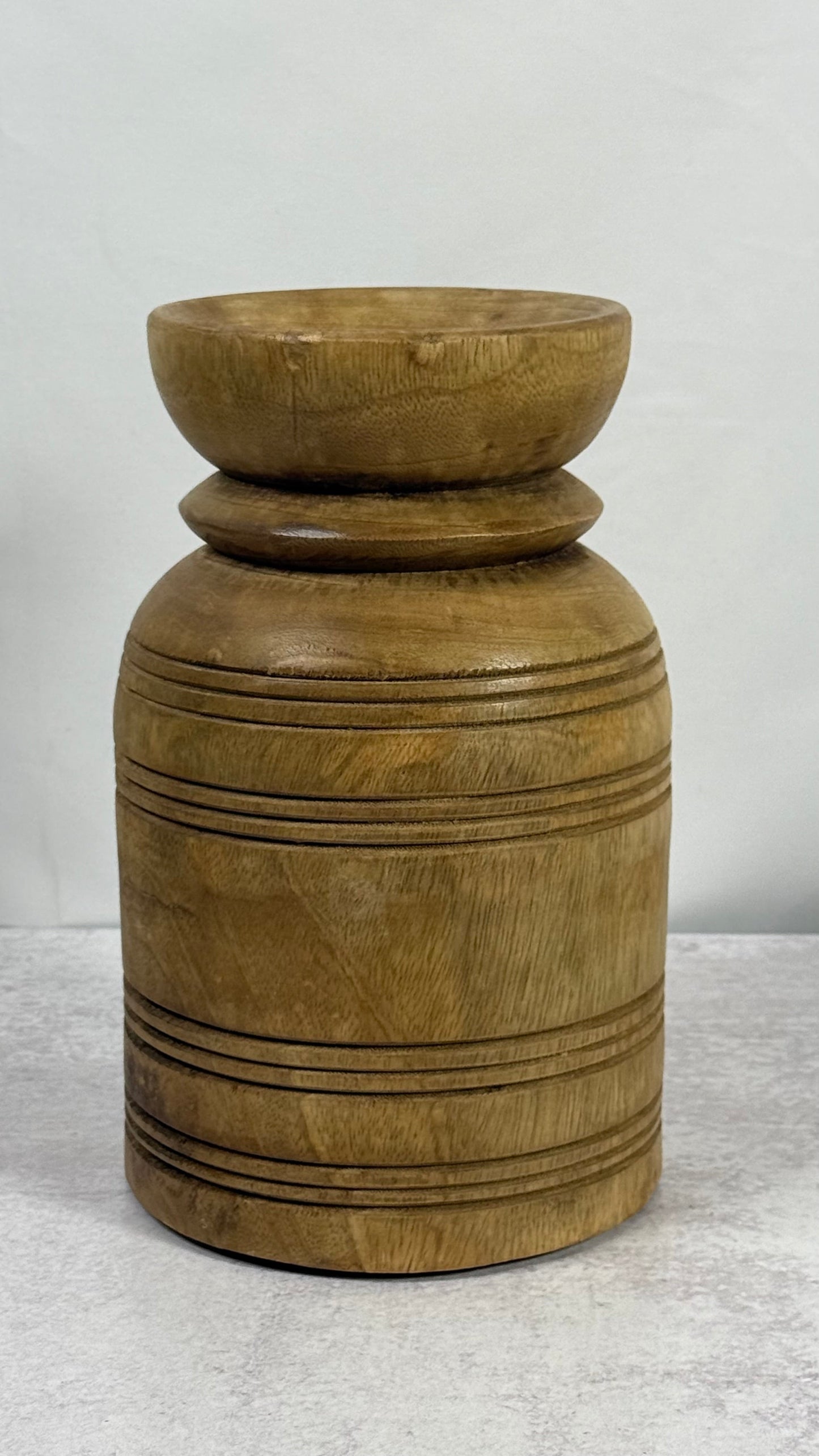 Mango Wood Vase - 8.66''