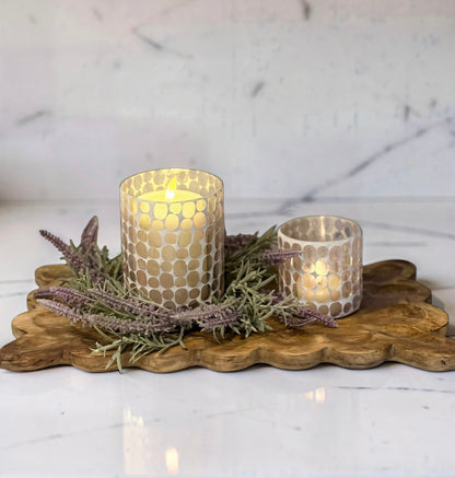 Light Pink Mosaic Glass Jar -