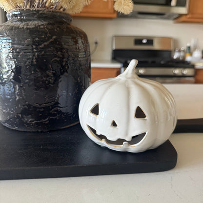 White Ceramic Jack O Lantern