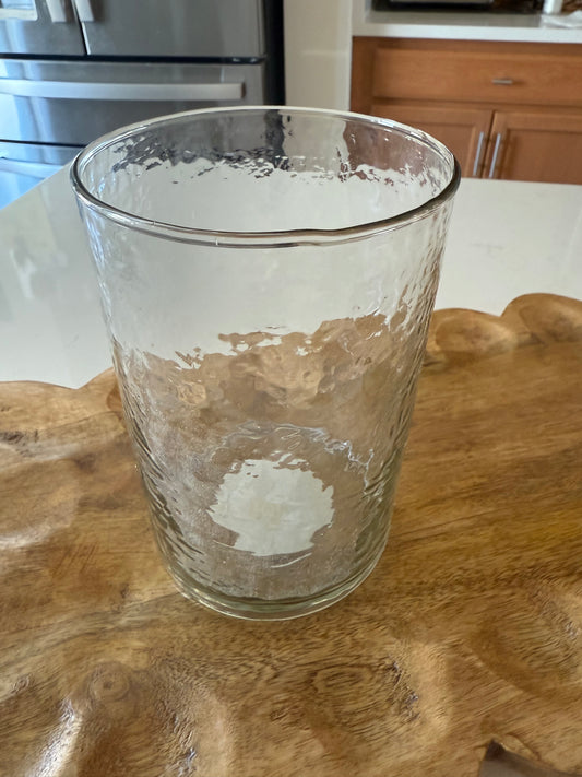 Hammered Clear Candle Jar