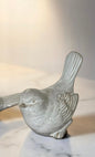Cream and Taupe Glazed Ceramic Birds