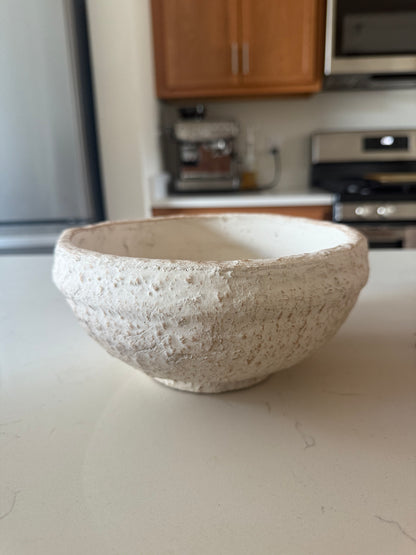 White Wash Terracotta Bowl