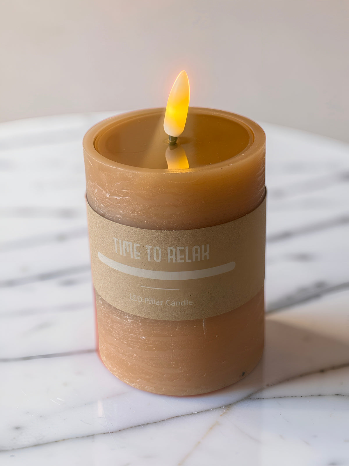 Caramel LED Pillar Candle 4''