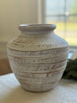White Wash Terracotta Vase-8”H
