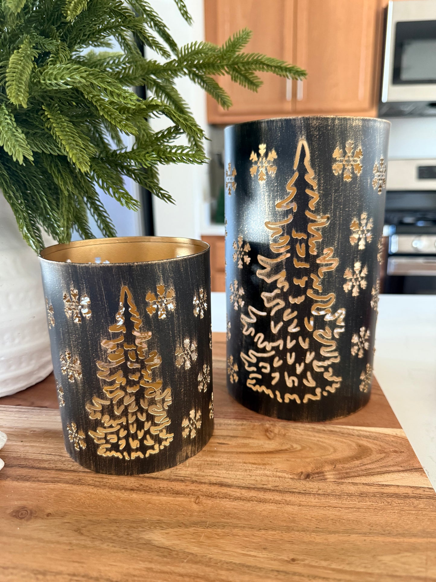 Black Tree Lanterns -set of 2