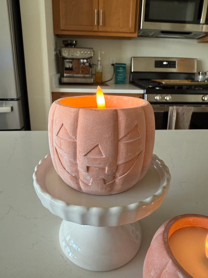Orange Jack O Lantern Candle