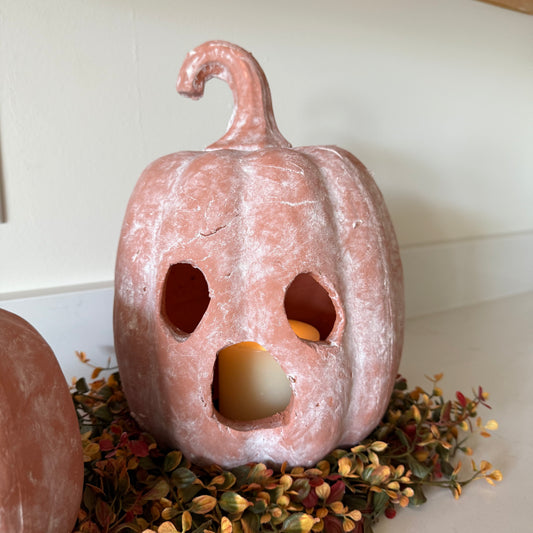 Terracotta Ghost Face Pumpkin - 12''