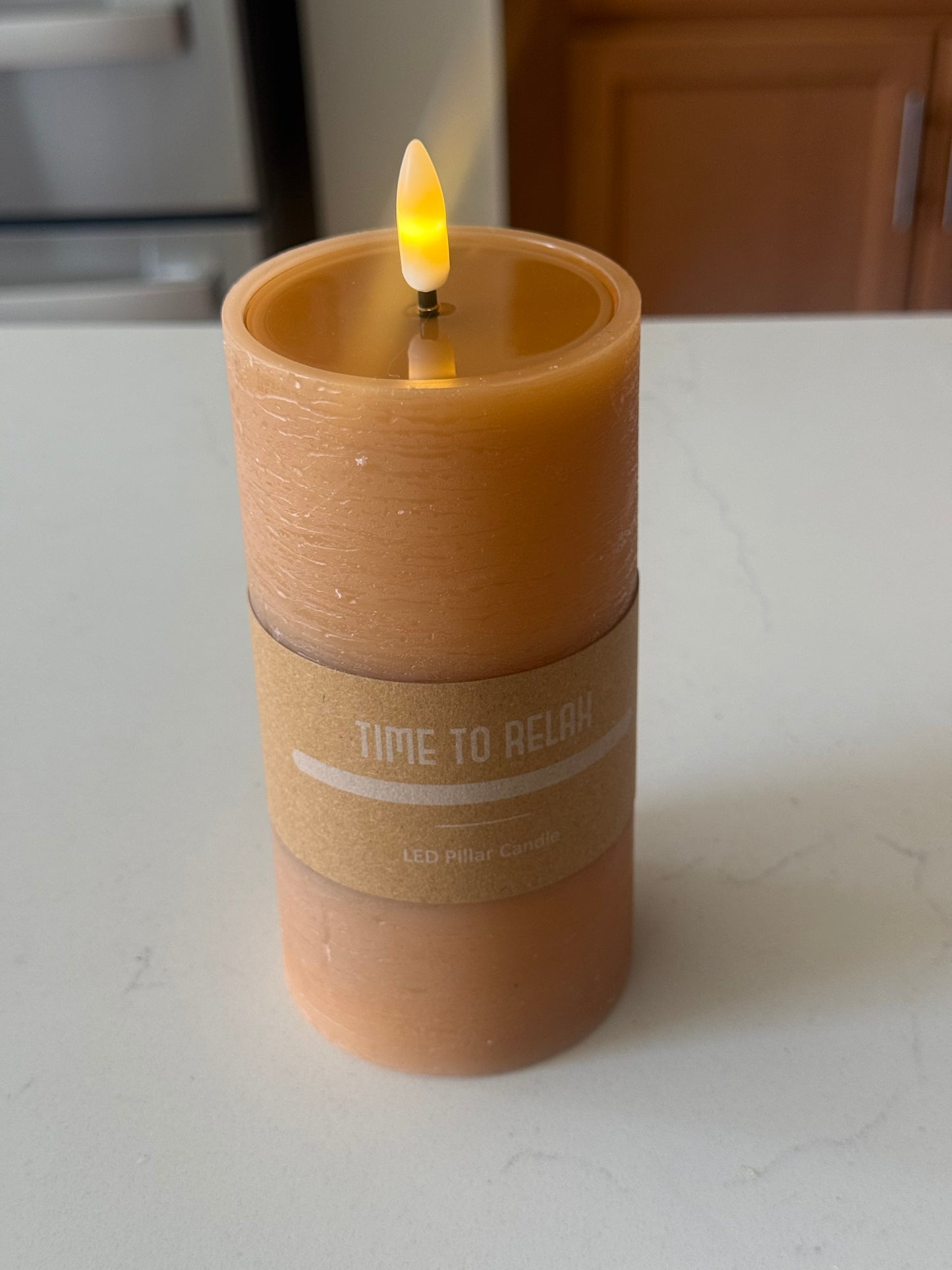 Caramel LED Pillar Candle 6''