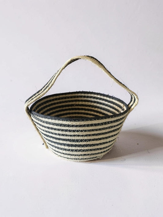 Stripe Basket with Handle