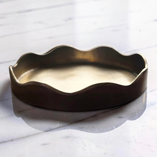 Antique Gold Ruffle Dish