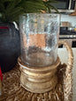 Brush Gold Glass Pillar Holder