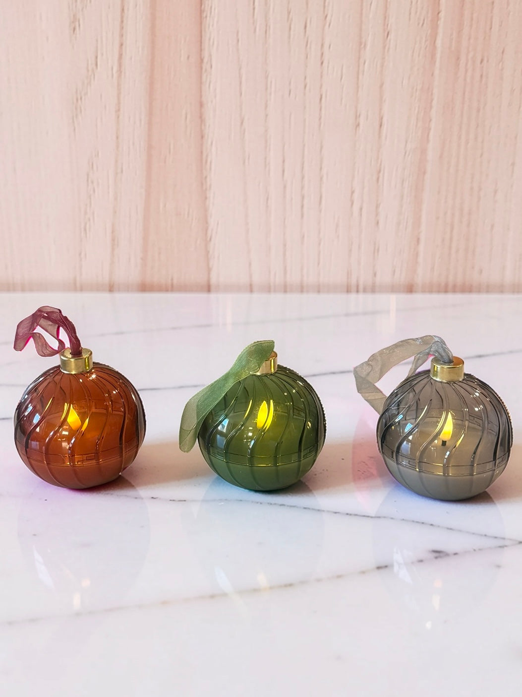 LED Flicker Flame Ornaments with Timers