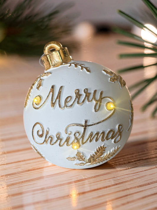 White and Gold LED Tabletop Ornaments