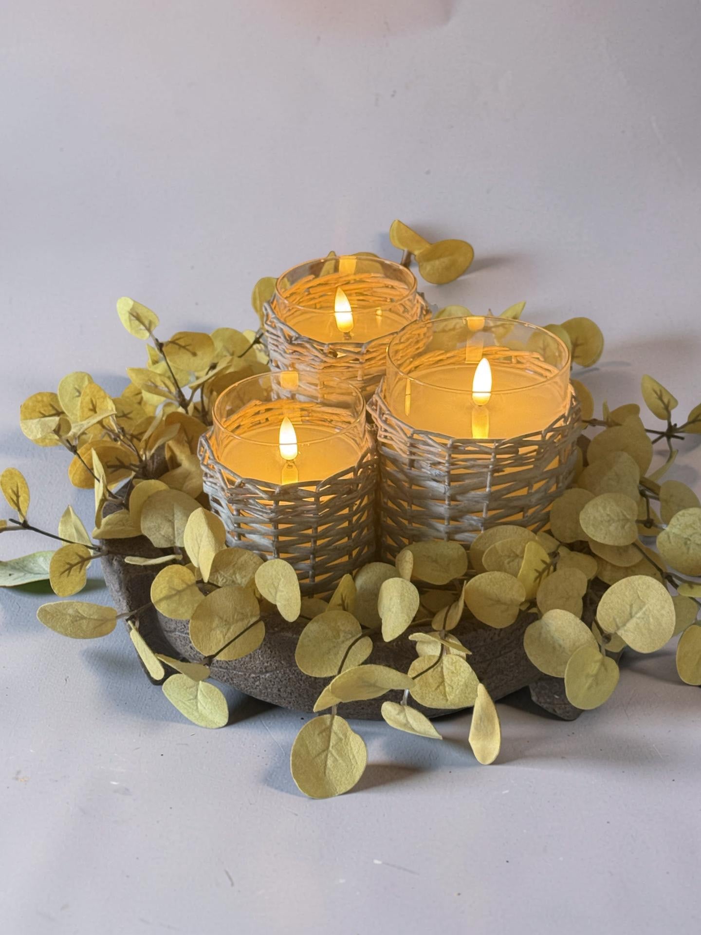 Penny Leaf Candle Ring Mustard
