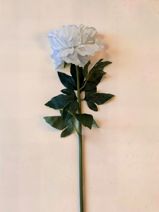 White Real Touch Peony Stem