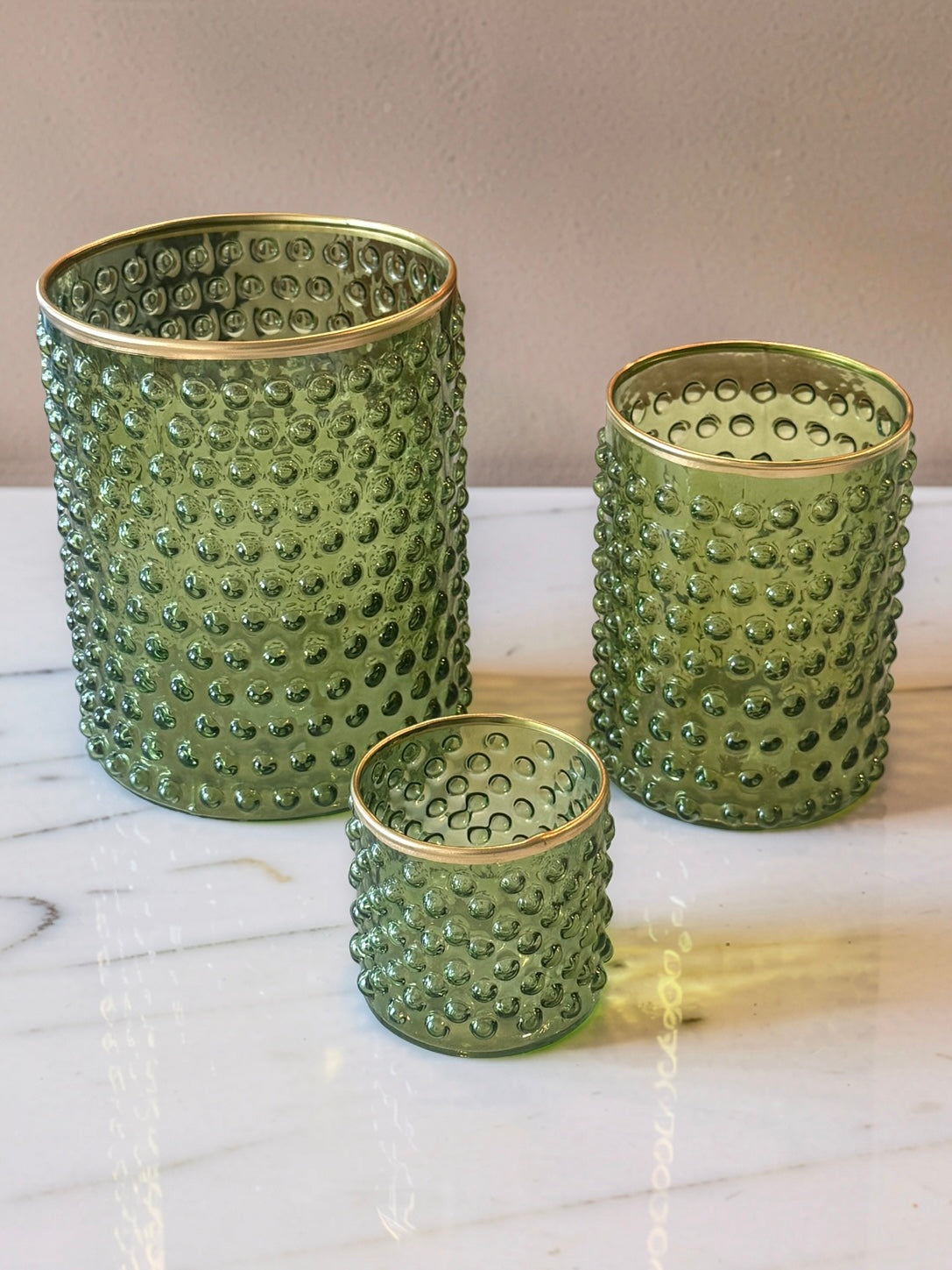 Green Dot Embossed Containers