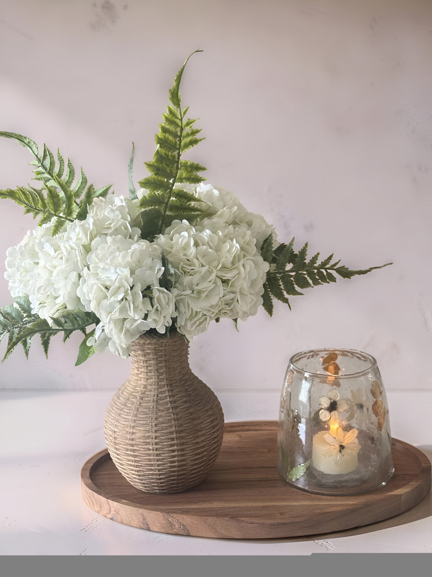 Dried Floral Leaf Glass Jar