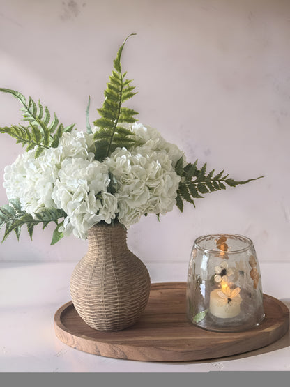 Dried Floral Leaf Glass Jar