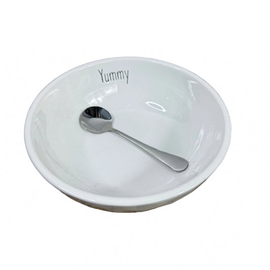 White Ceramic Yummy Bowl