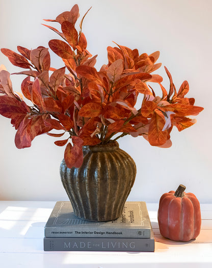 Brown Terracotta Round Vase 7''