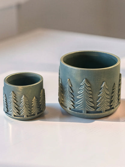 Green Tree Cement Planters