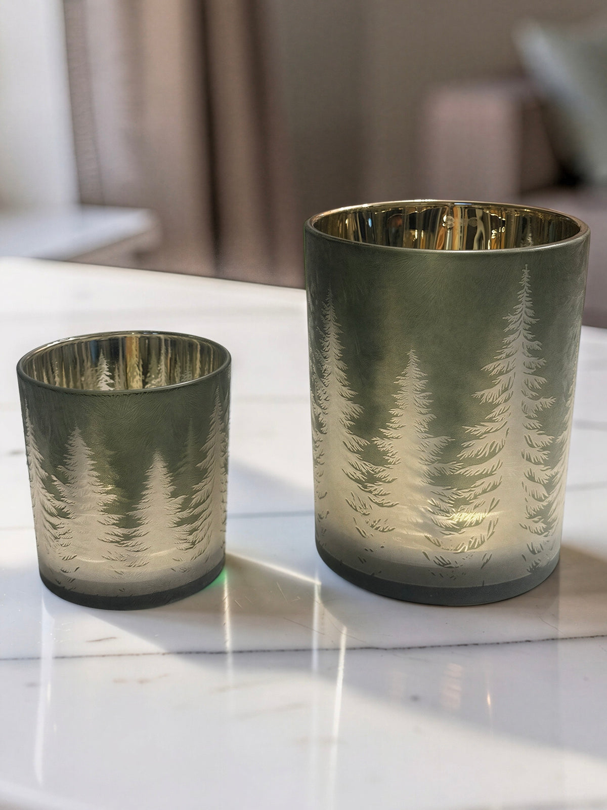 Glass Forest Candle Holder