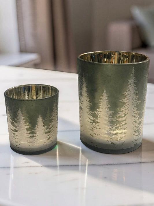 Glass Forest Candle Holder