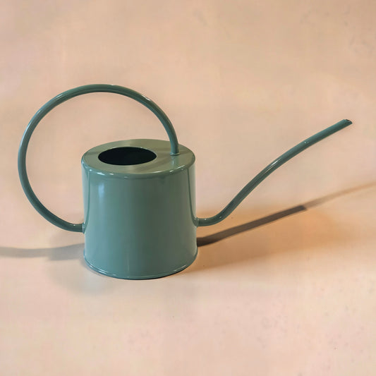 Laurel Green Modern Metal Watering Can
