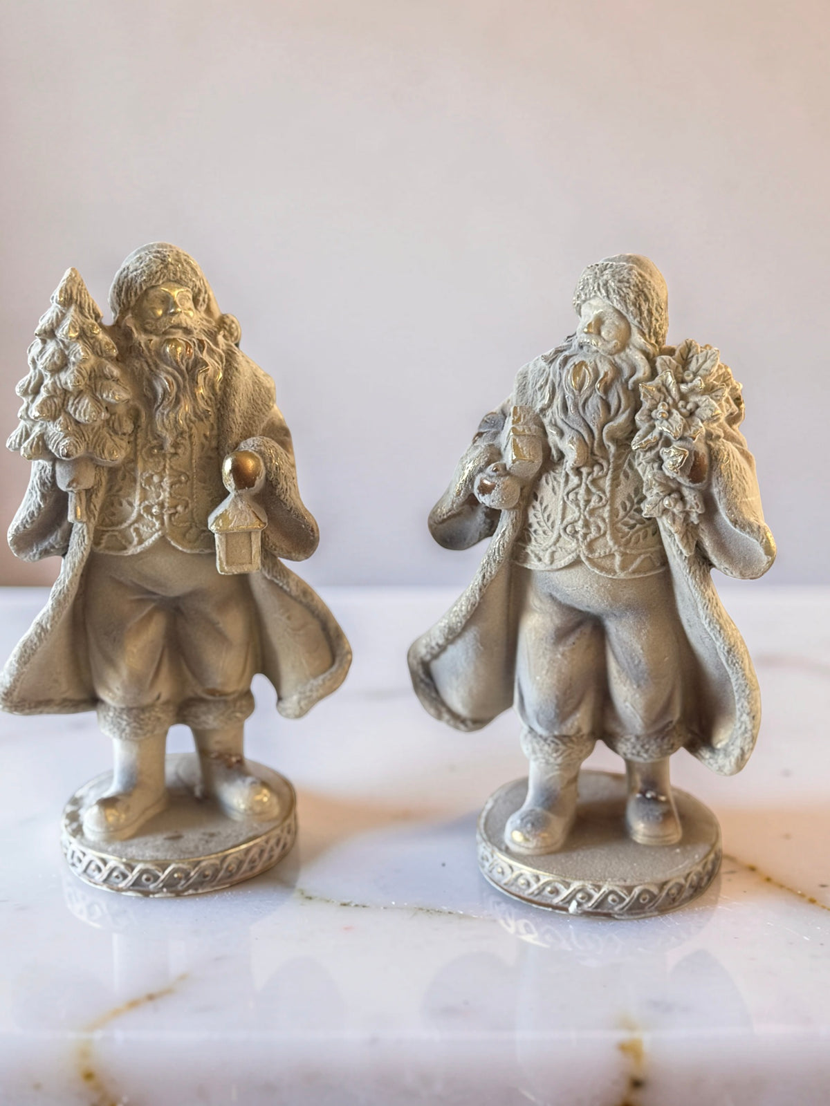 Flocked Santa With Gold